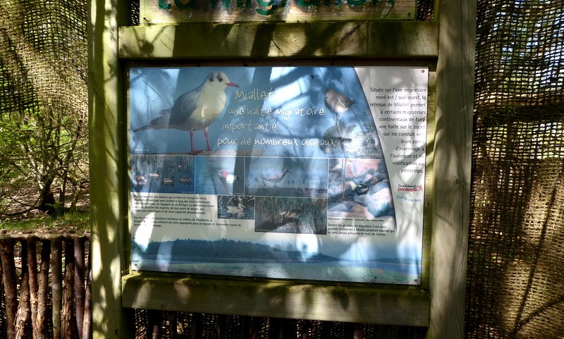 infobord over de vogelstand bij het stuwmeer van Mialet