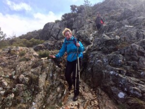 Margaret op de afdaling van Tour de Brison