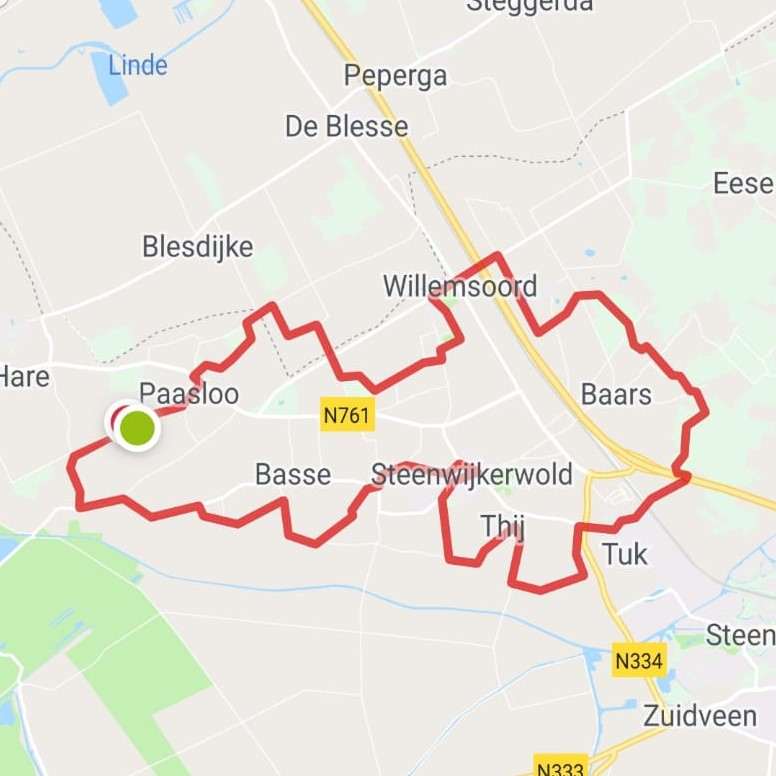 WW3D Weerribben-Wieden Wandel3Daagse 1e dag route