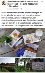 WW3D Weerribben-Wieden wandel3daagse Facebookbericht Wandelvrouw