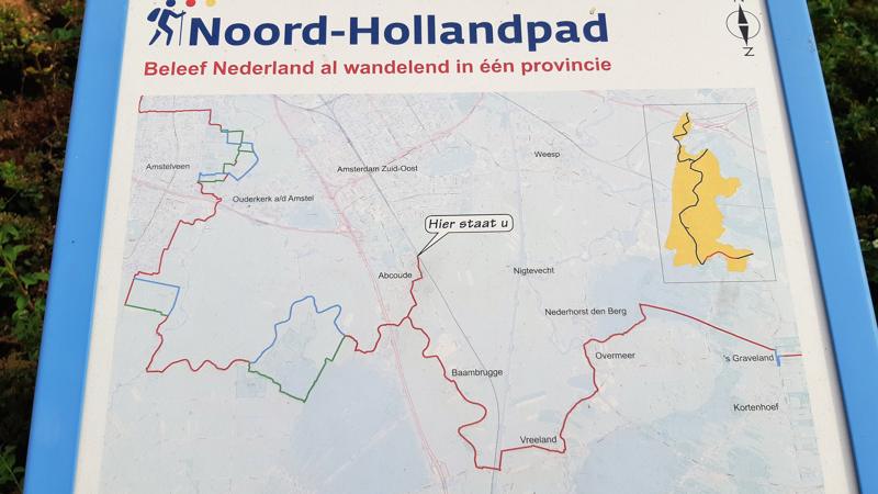 Noord-Hollandpad etappe 15: wandelen van Abcoude tot ’s Gravenland - routebord