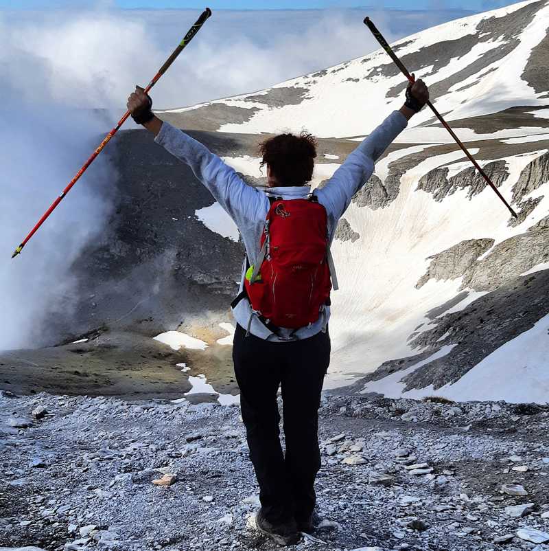 Bregje van Wandelvrouw.nl op Mount Olympus