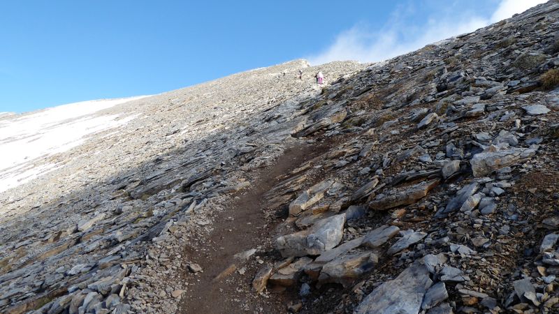 Mount Olympus - route - laatste stuk naar skala