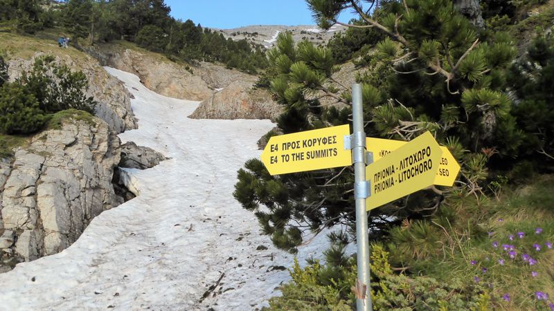 Mount Olympus - routeborden naar de top