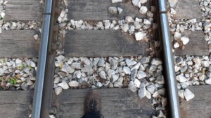 wandelen op de rails