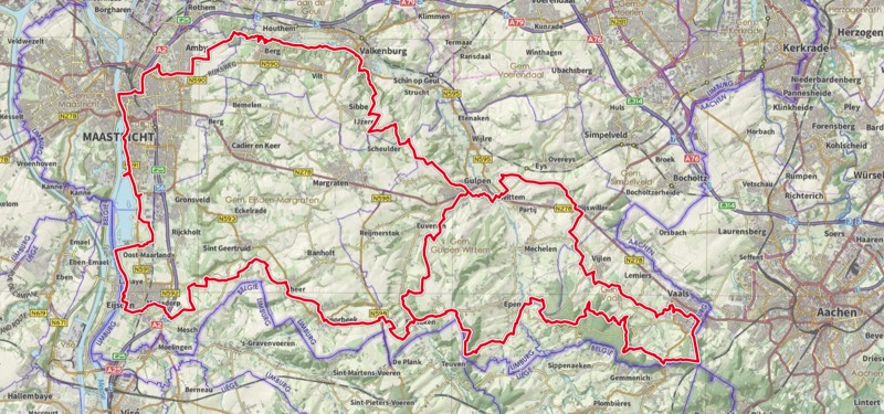 Kaart route Krijtlandpad