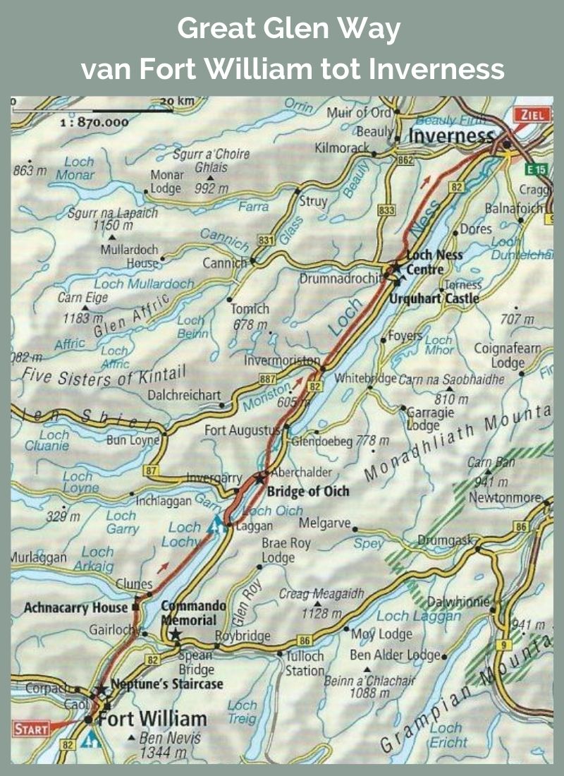 kaart Great Glen Way