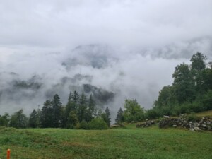 Uitzicht regenwolken