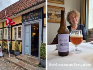 Dineer in eeuwenoud pand in het historische stadje Mariager. Hotel Postgården