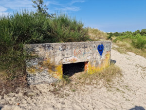 Een bunker op de bunkerroute Terschelling
