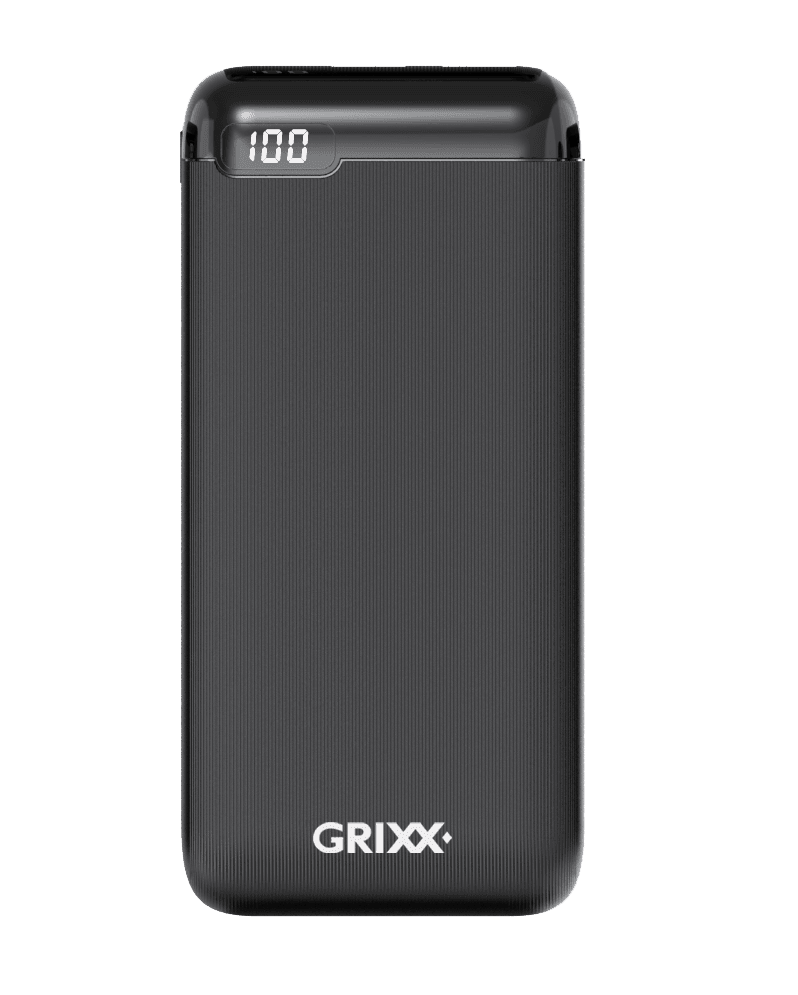 GREXTBP20PDB02_front Grixx Powerbank 20000 mAh de juiste powerbank voor elke wandeling
