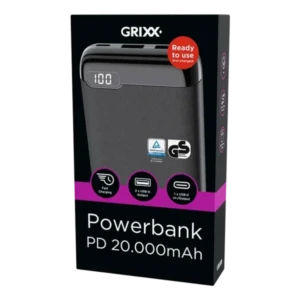 Grixx Powerbank 20000 mAh de juiste powerbank voor elke wandeling