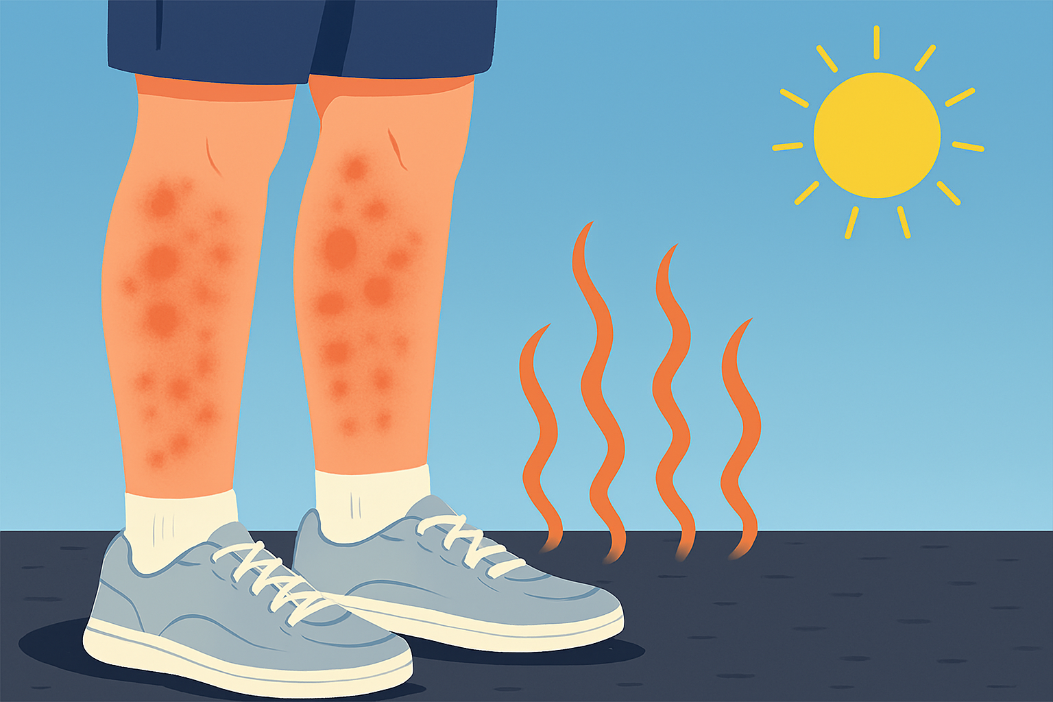 asfaltbenen - rode vlekken