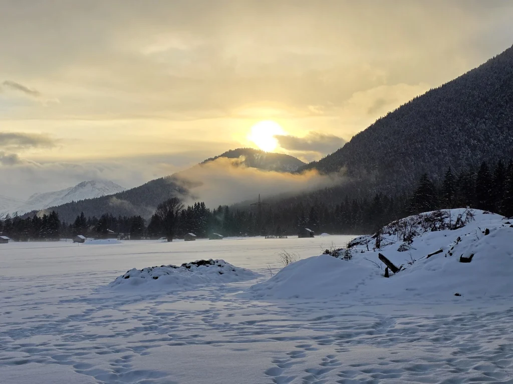 Tiroler Hoogvlakte zonsondergang