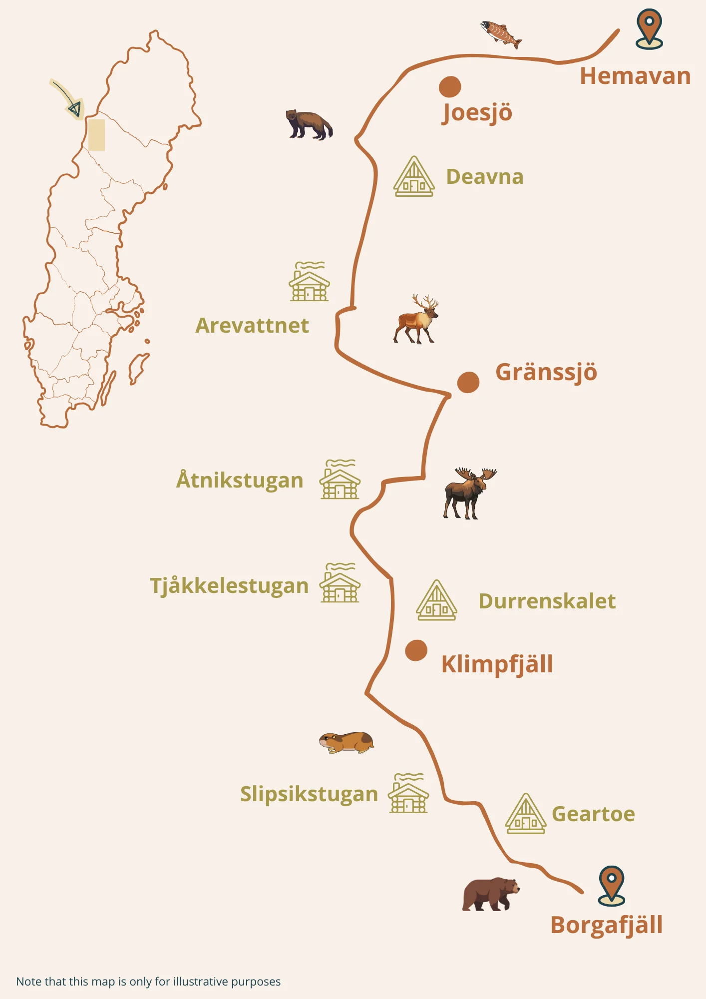 Kaart van de Laplandsleden