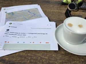 komoot route Vlist waterweg en molen