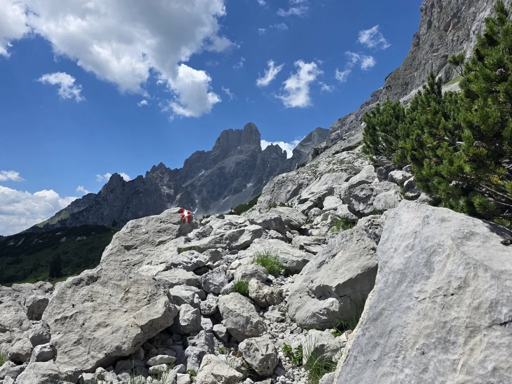 Salzburger Almenweg route over stenen